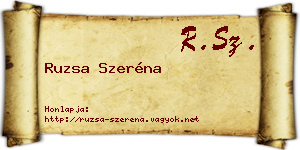 Ruzsa Szeréna névjegykártya